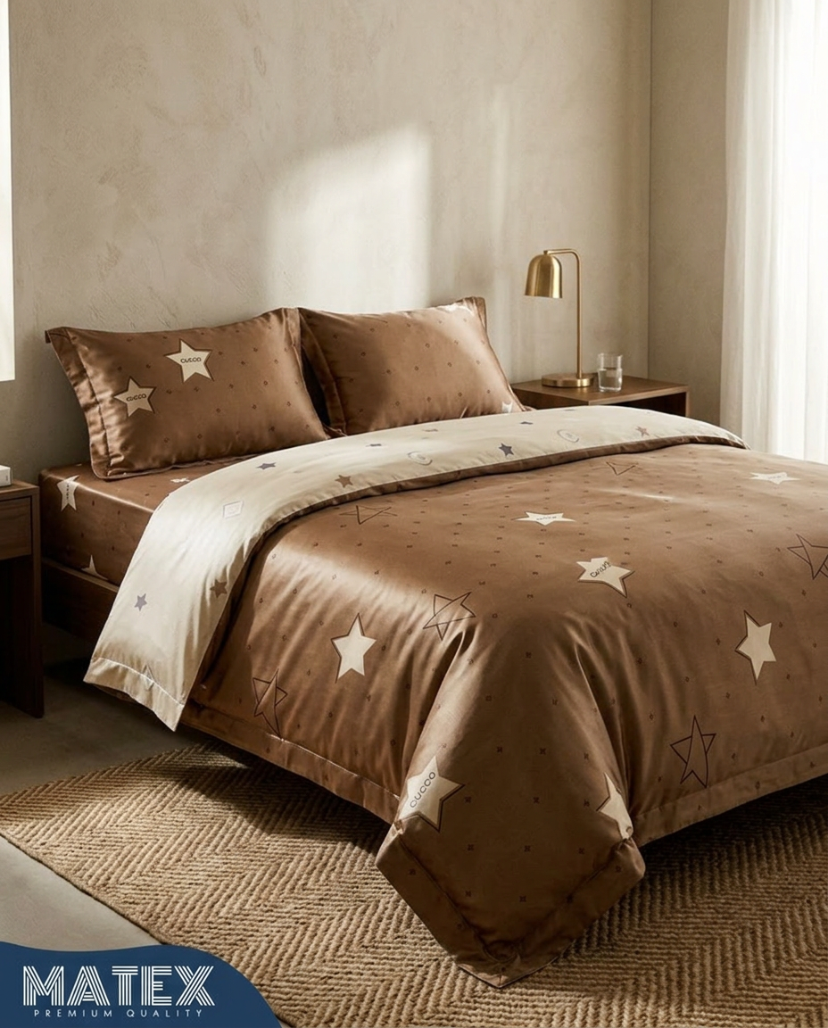 Brown Stars UltraSoft Bed set