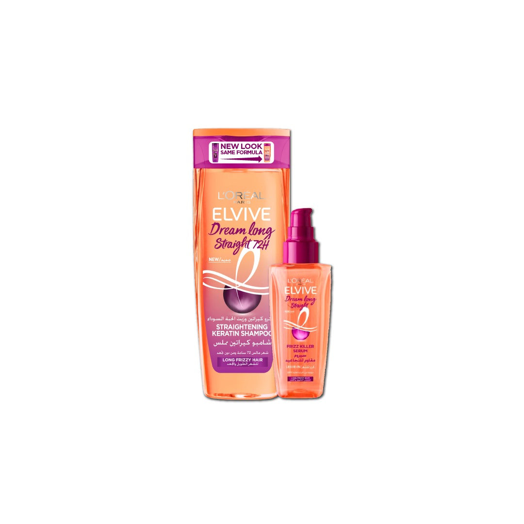 '-20% Elvive dream long straight shampoo 400ml+ dream long straight frizz free serum 100ml - Medaid International