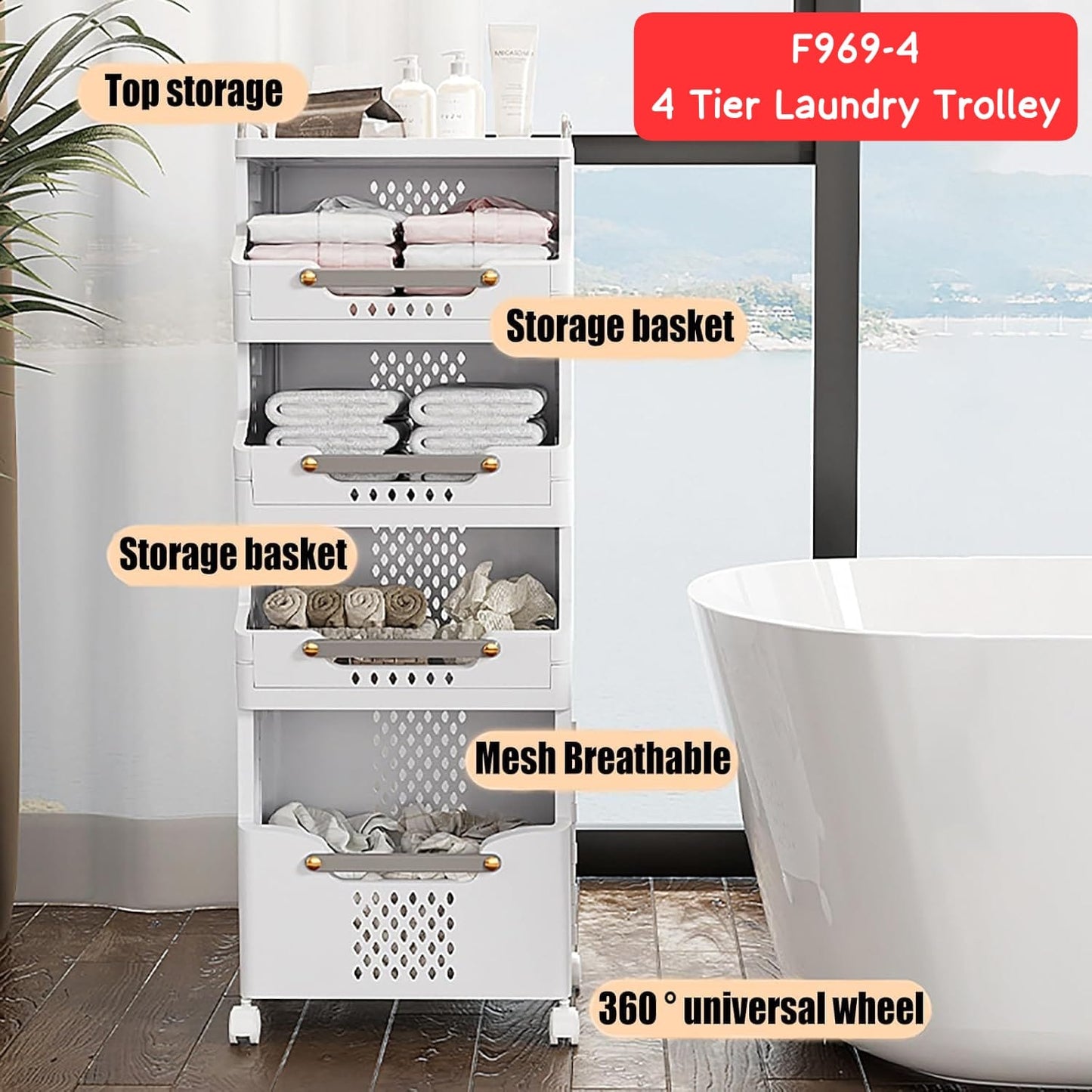 4 LAYERS LAUNDRY BASKET HA2391 - Medaid International