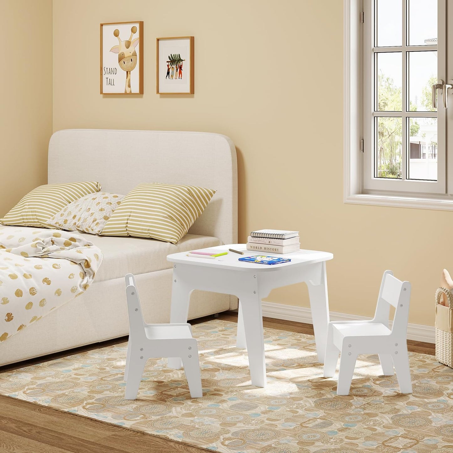 WOLTU Children's Table with 2 Chairs SG028WS