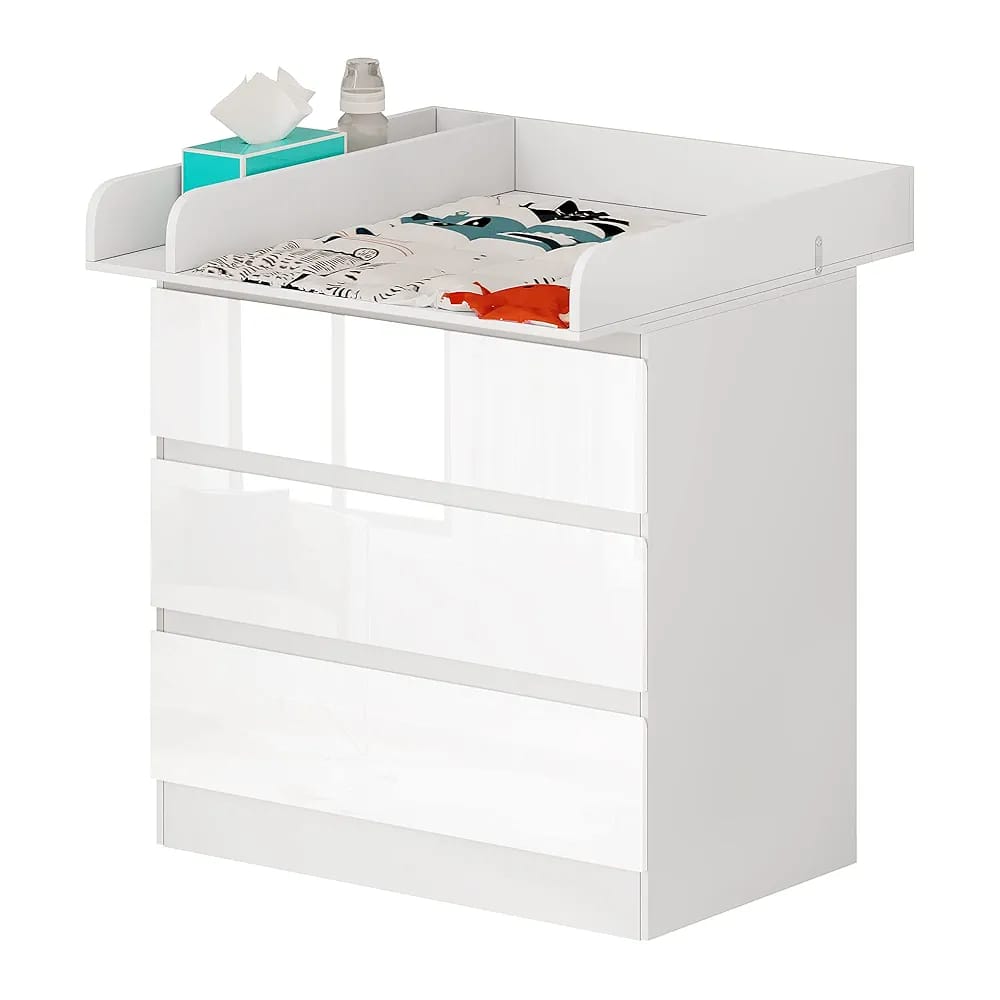 WOLTU Changing Table, Chest of 3 Drawers WT004