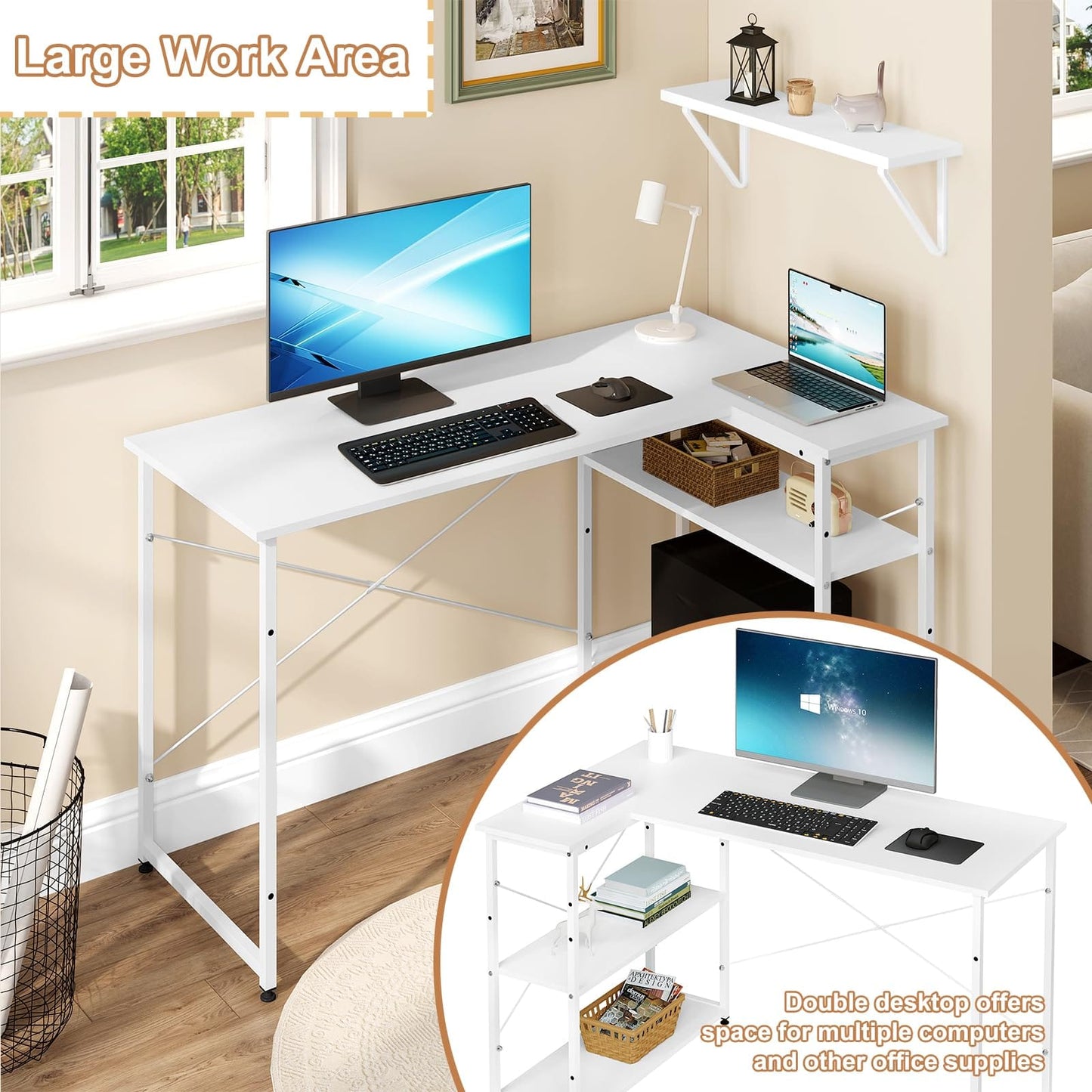 L-Shaped Desk Table