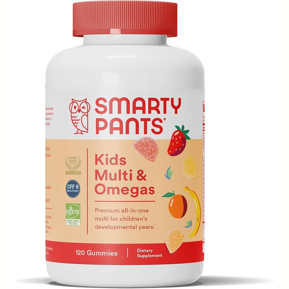 SmartyPants Kids Multivitamin Gummies: Omega 3 Fish Oil (EPA/DHA), Vitamin D3, C, Vitamin B12, B6, Vitamin A, K & Zinc - 60 count