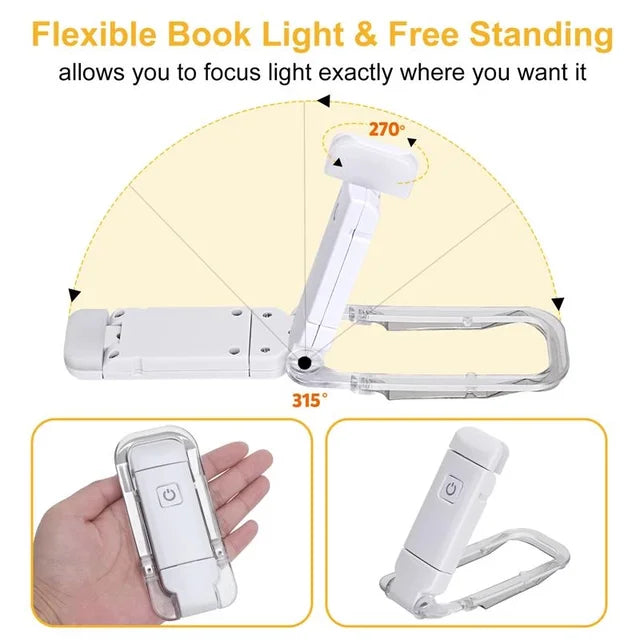USB Rechargeable Book Light With 3 Levels & Colors - Medaid International