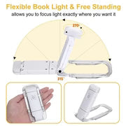 USB Rechargeable Book Light With 3 Levels & Colors