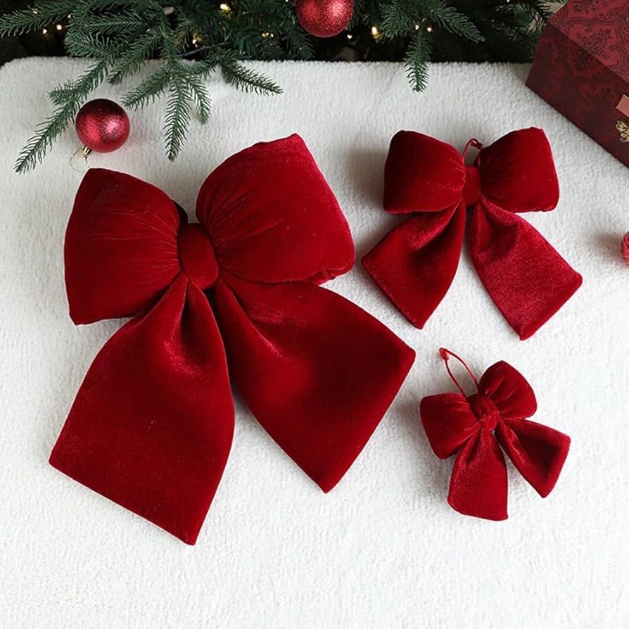 Christmas Tree Decoration Xmas Wreaths - Bowknot Ornament