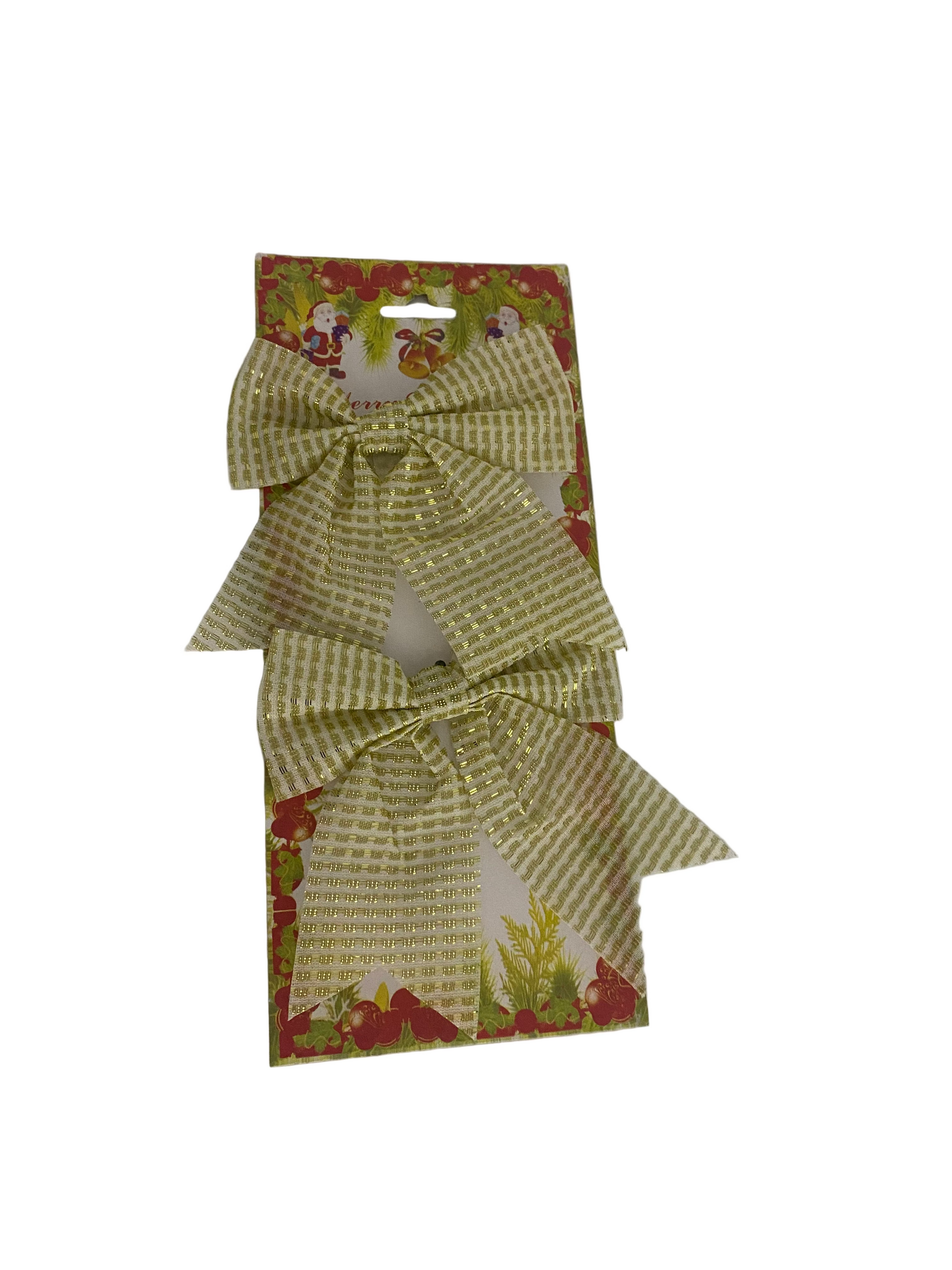 2 PCs Christmas Bows Set - Ornaments Tree Decoration