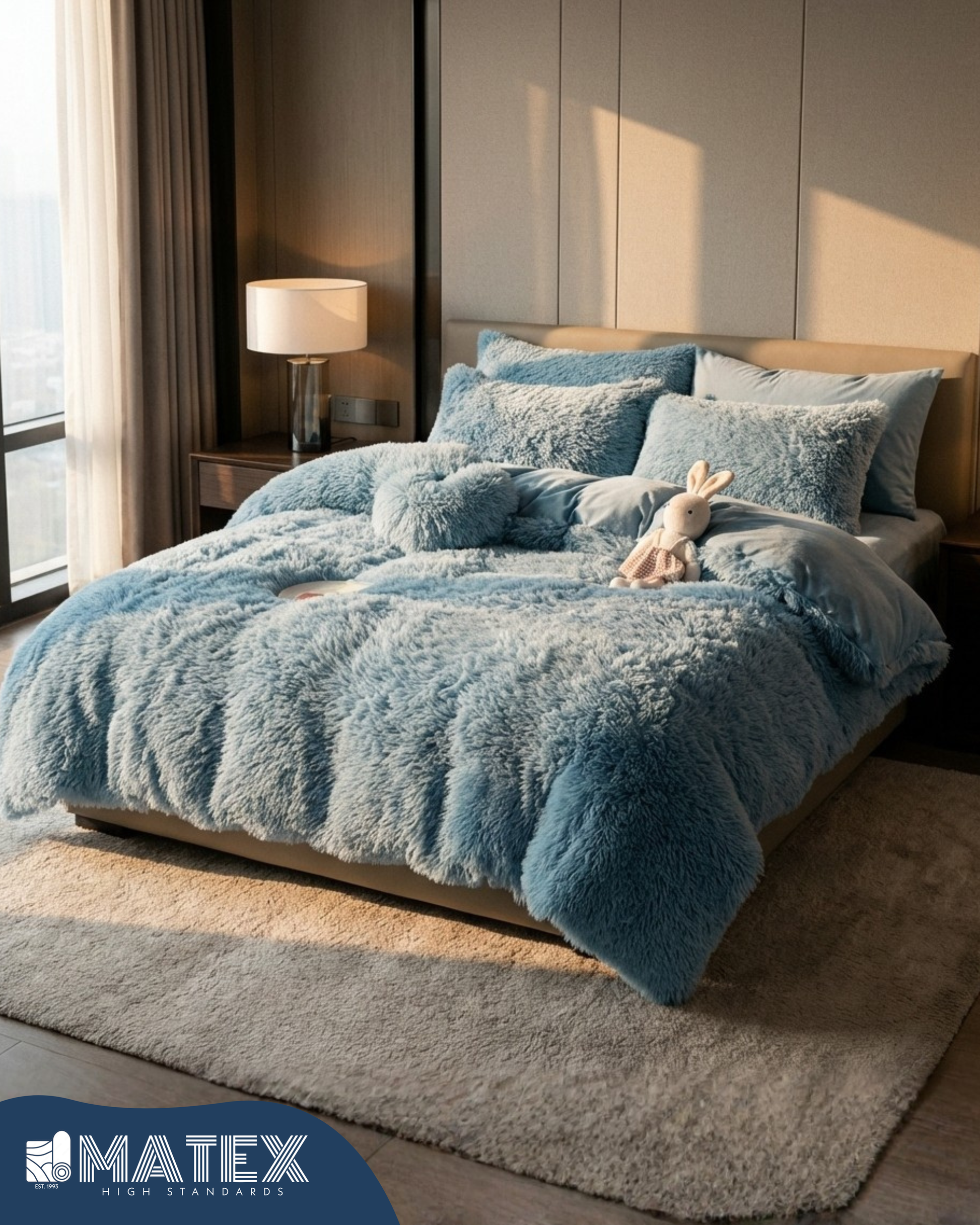King size Cloud Blue FluffyLuxe Comforter