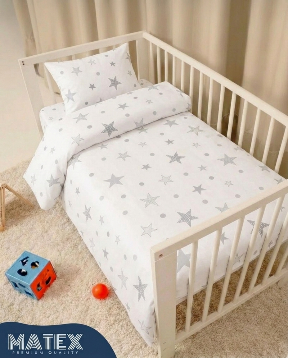 Twinkle Stars Theme Baby Bed Crib Set 100% Cotton