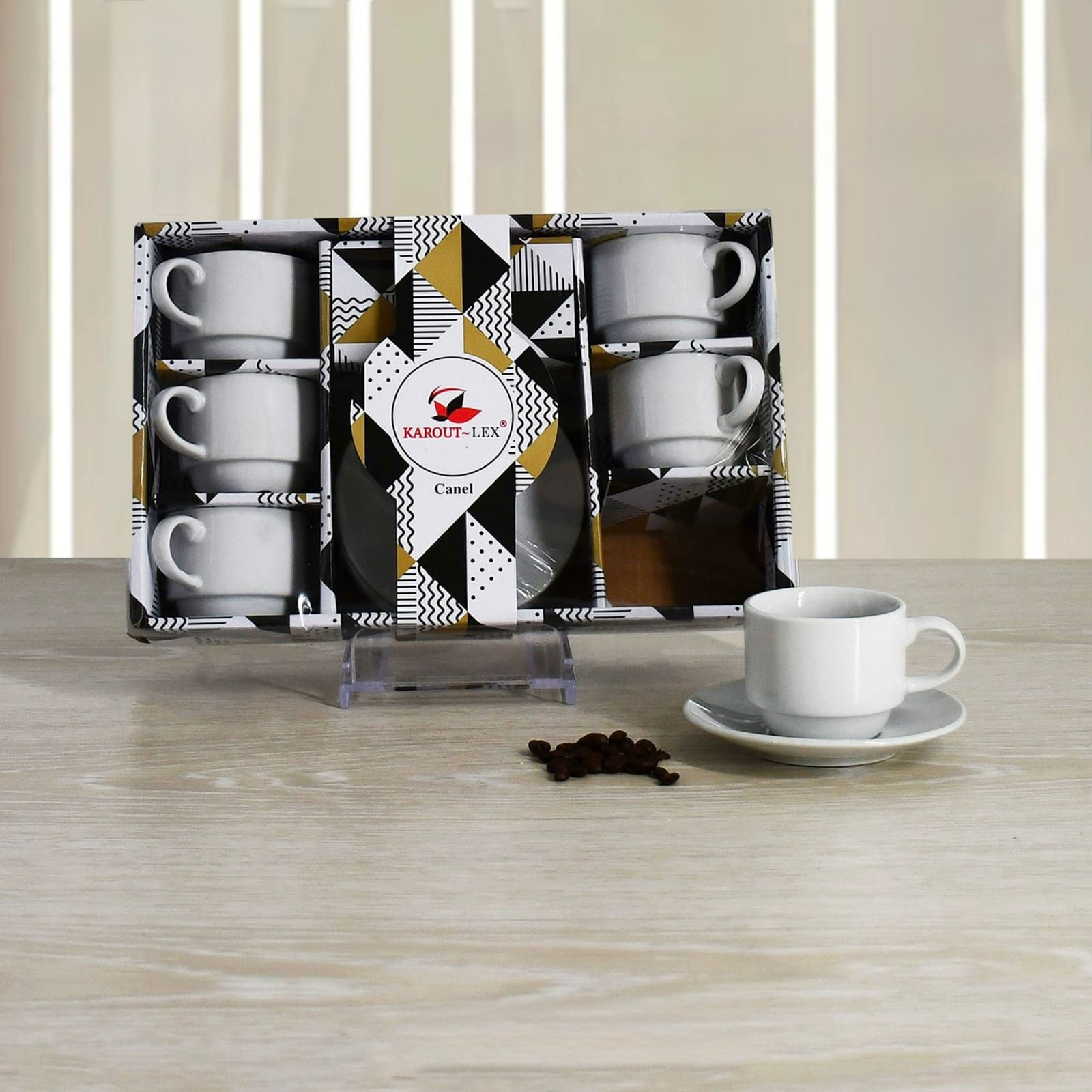 Canel, 12 Pcs Coffee Cups With Saucers Set