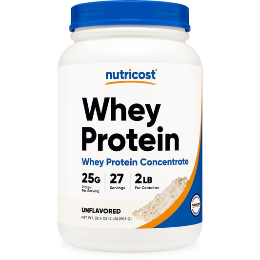 Nutricost Whey Protein Concentrate (Unflavored) 2LBS - Gluten Free & Non-GMO