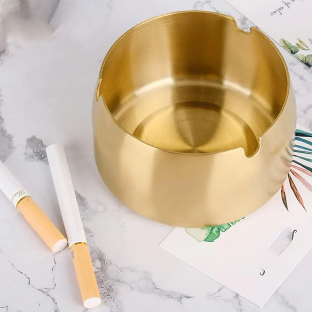 Stainless Steel Golden Deep Ashtray