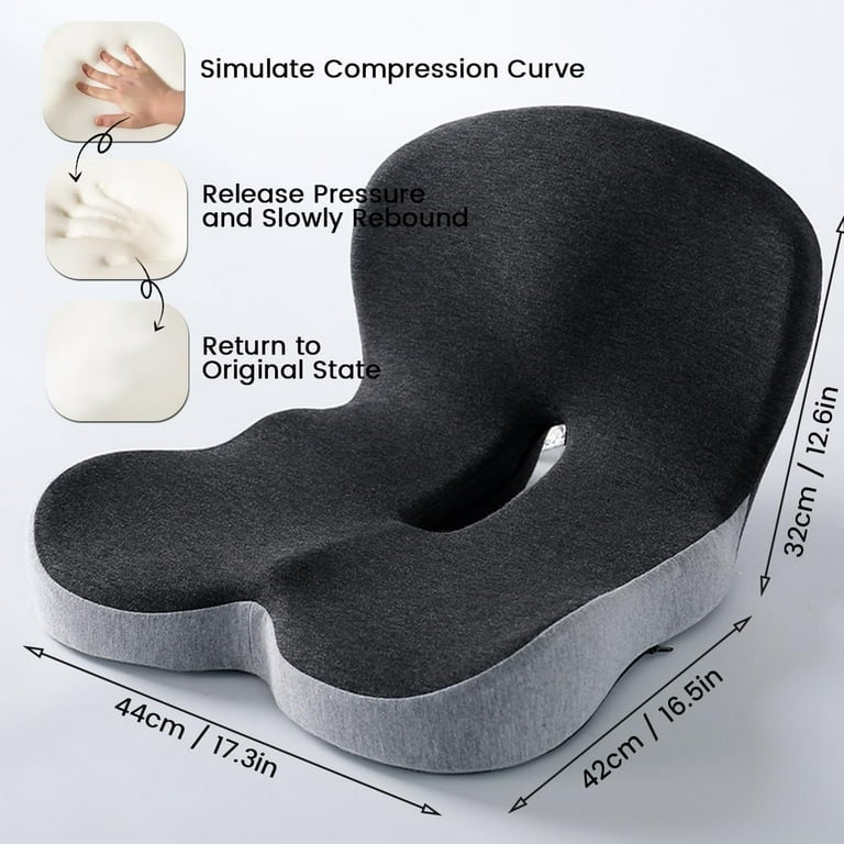 Back and Seat Cushion, Reenly Car Seats Cushion with Lumbar Support, Non Slip Seat Skin with Back Support, Ergonomic Memory Foam Backs & Lumbar Cushions for Driver (Black+Gray)
