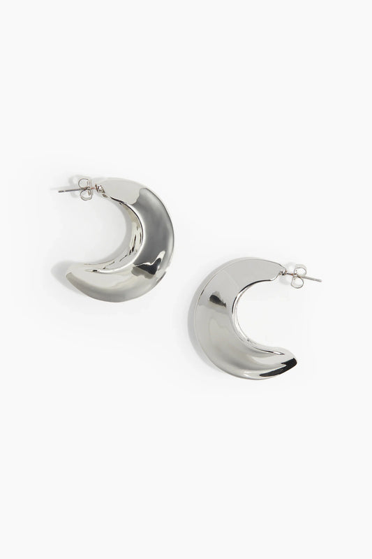 ON 34th Women's Silver Moon Hoop Earrings | ON 34th In Lebanon