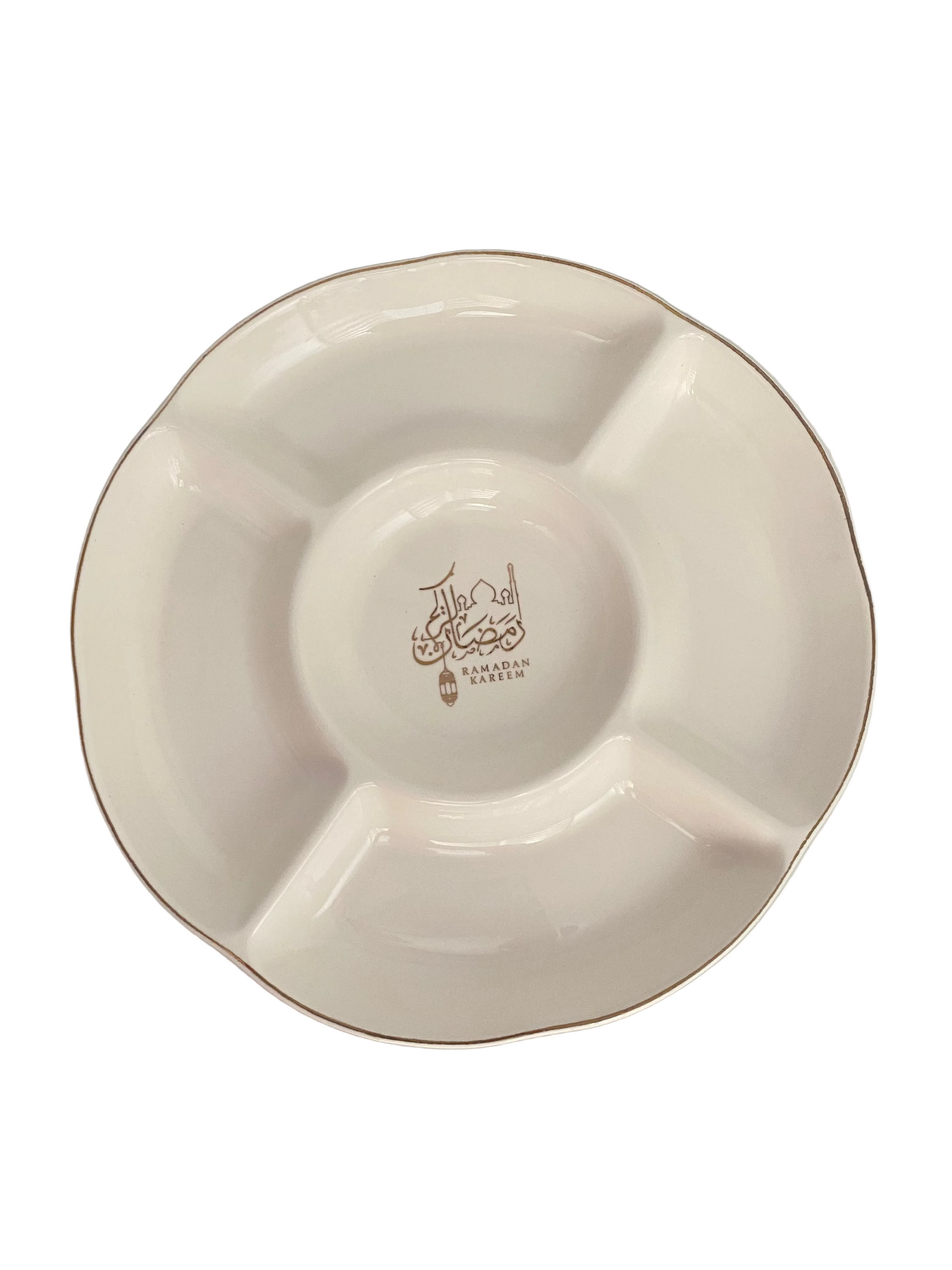 5 Compartments Divided Porcelain Plate “Ramadan Kareem”