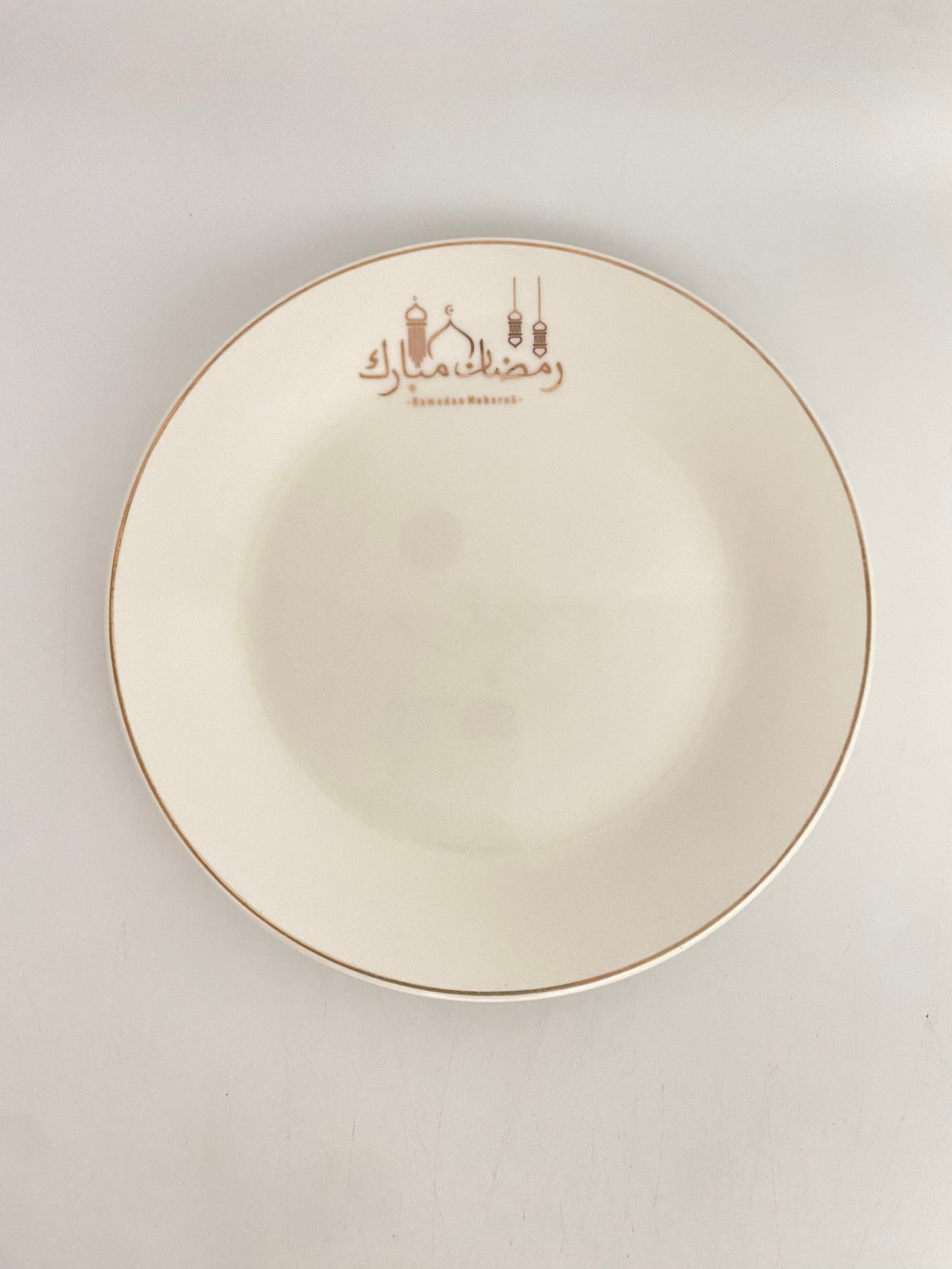 6 Pcs Porcelain Flat Plate “Ramadan Mubarak “  Set