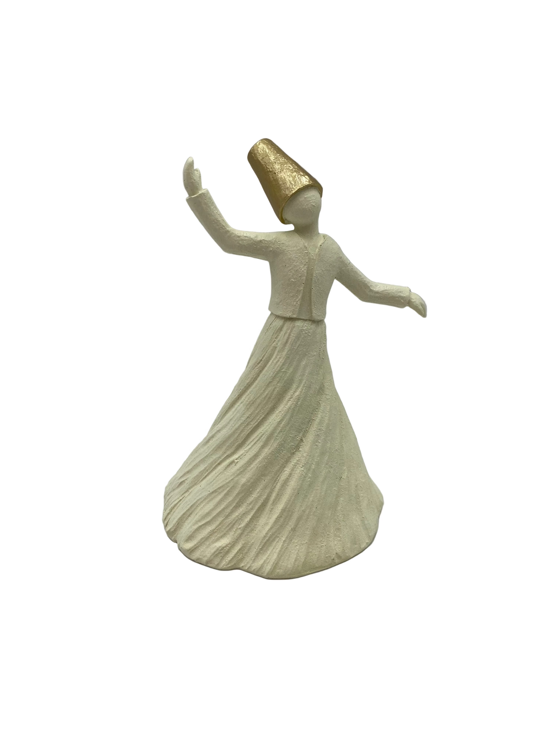 Ivory & Gold Dancing Mawlawi Porcelain  Decoration Ornament