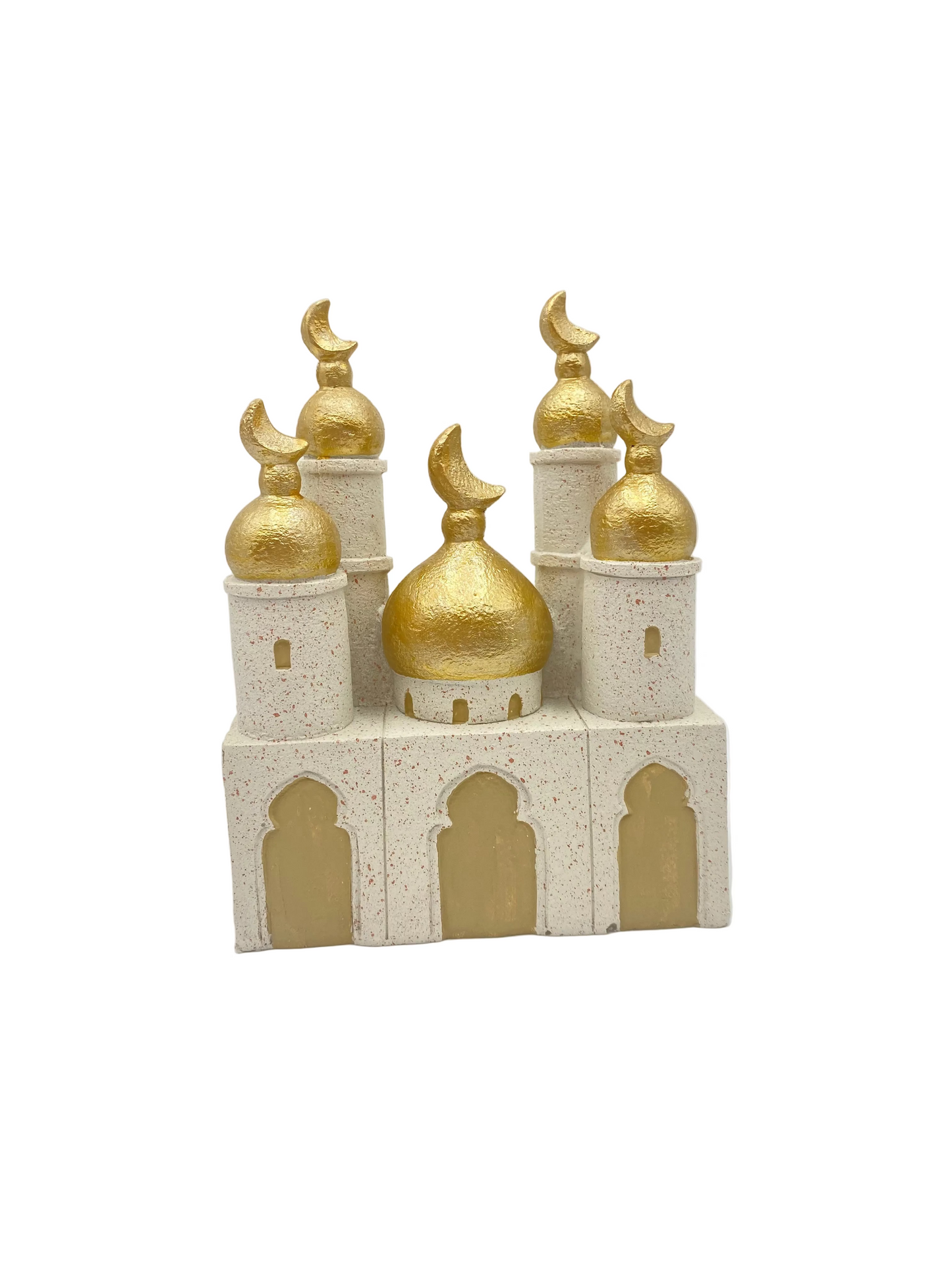 White & Gold Porcelain Mosque Ornament Decor
