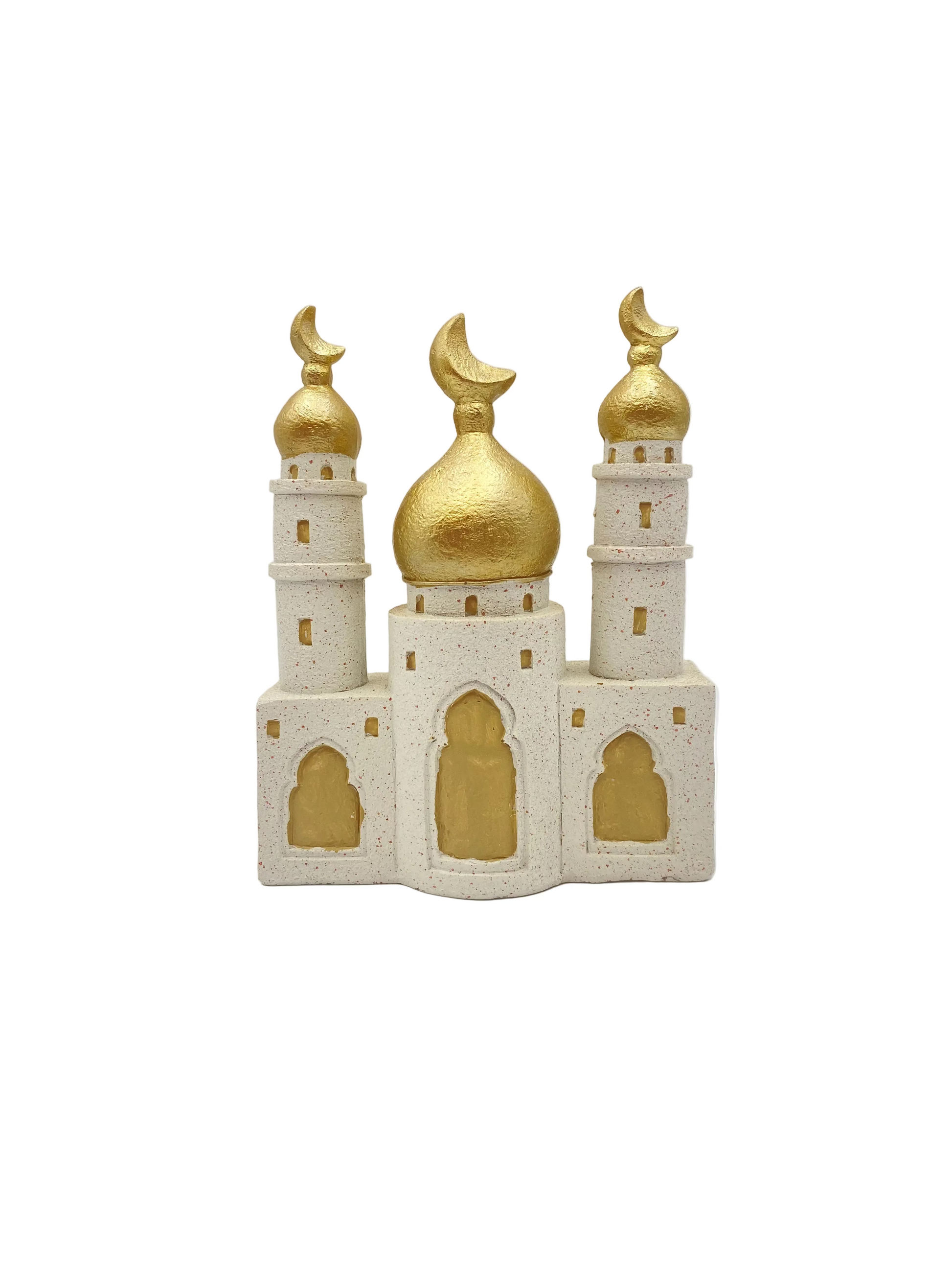 White & Gold Porcelain Mosque Ornament Decor