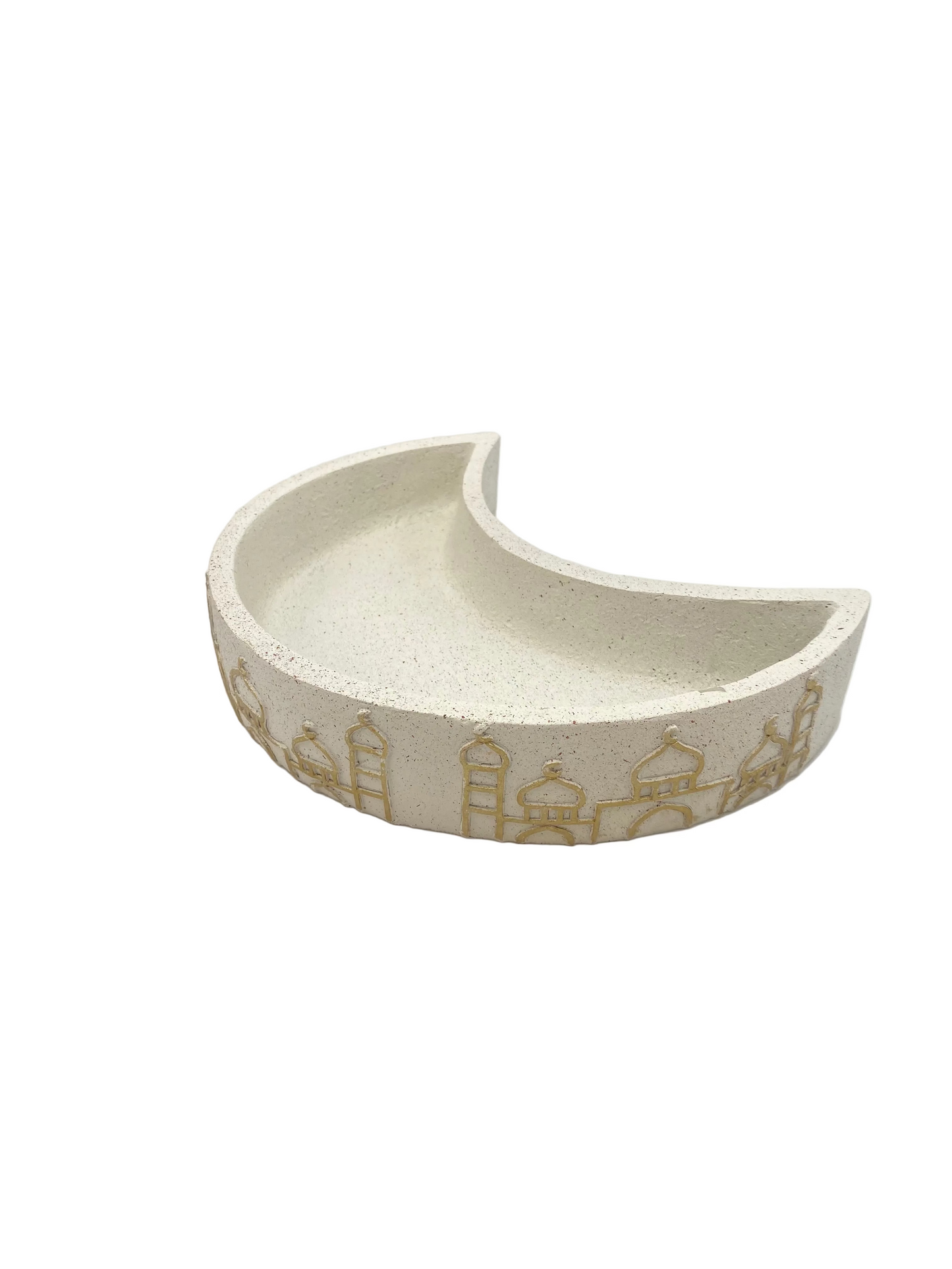 Moon Shaped Porcelain Serving Deep Plate