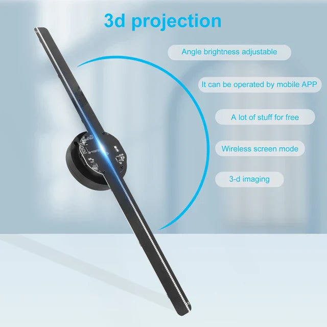 3D Holographic Projector Display Fan LED Hologram Player Lamp - Medaid International