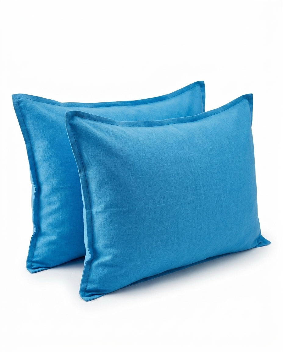 Blue Teal Cotton Pillow Case (2pcs)