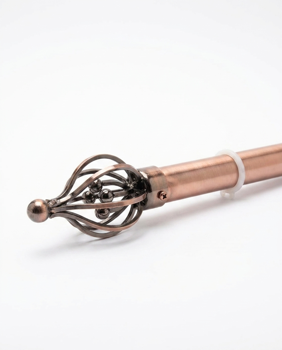 Chrome Curtain Pole Extendable Eyelet Antique 28mm