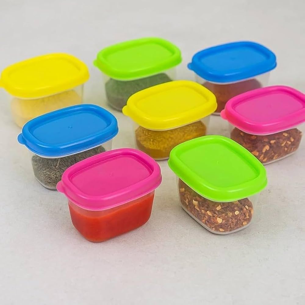 10 Pcs Mini Rectangle Plastic Storage Containers Set