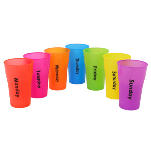7 Pcs Reusable Plastic Cups Set