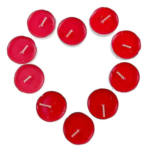 10 Pcs Red Round Scented Tealights Set