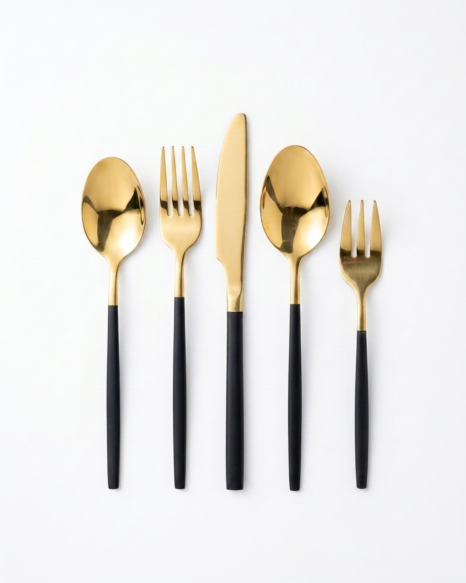 Noir Gold 30-Piece Cutlery Set