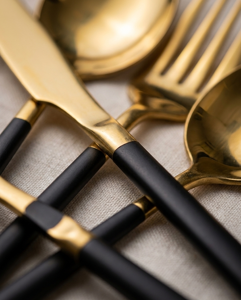 Noir Gold 30-Piece Cutlery Set