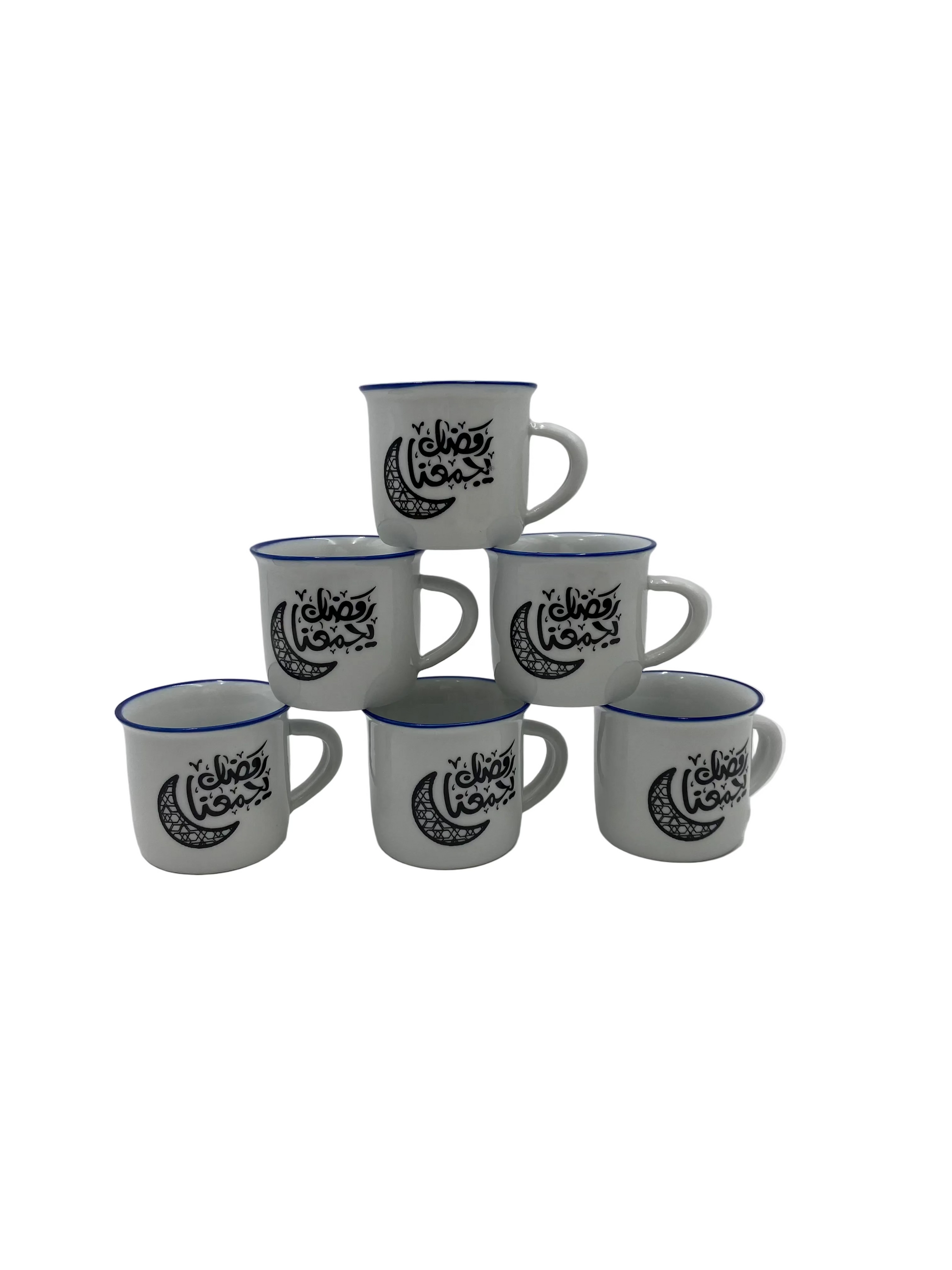 6 Pcs Ceramic Coffee Cups Set