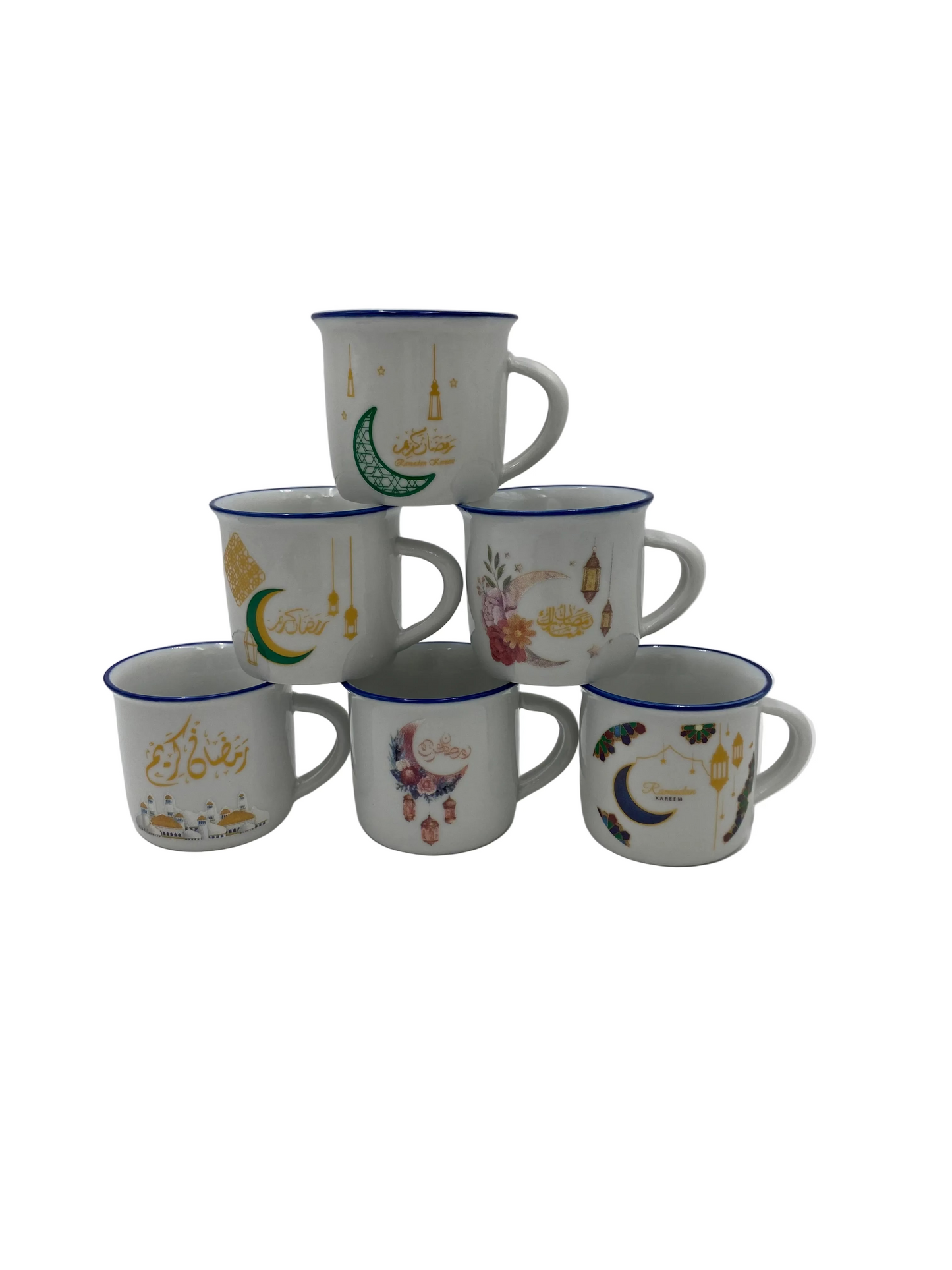 6 Pcs Ceramic Coffee Cups Set