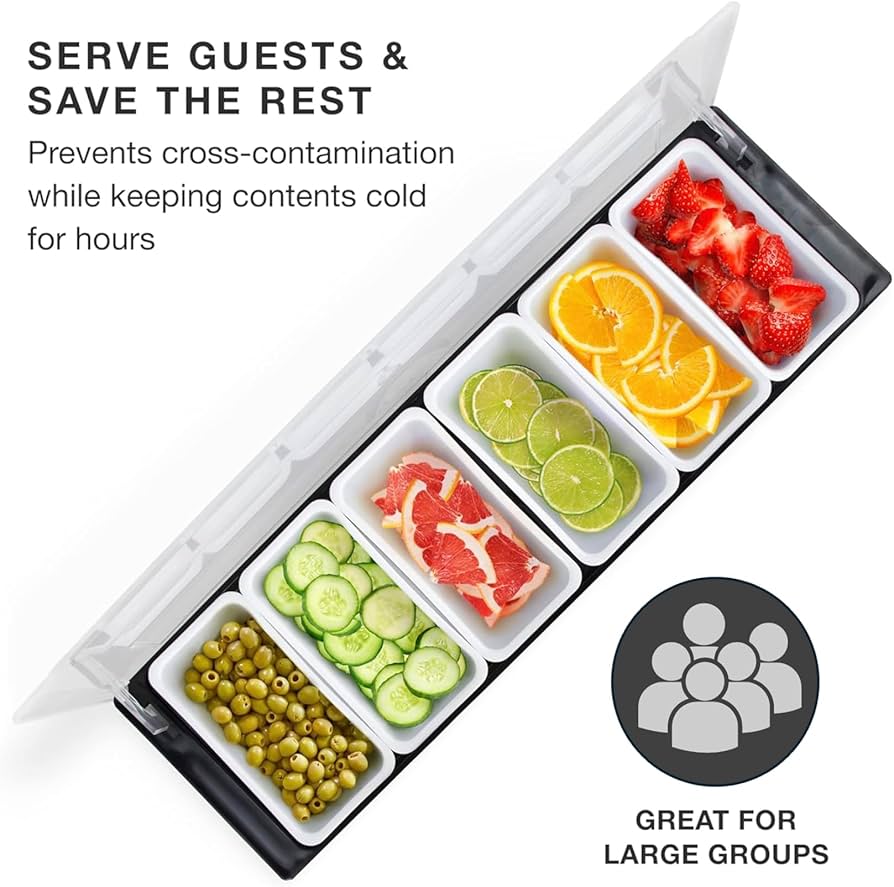 6 Compartments Snack Tray