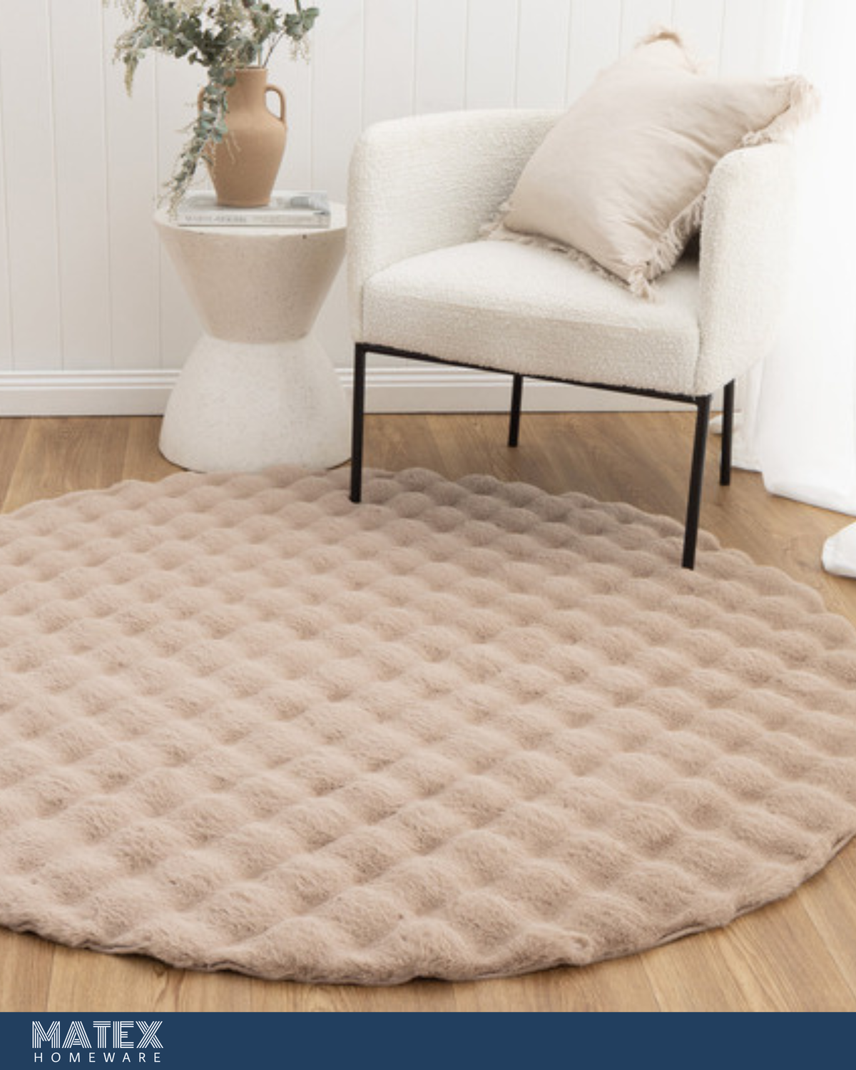 Cloud Plush Round Rug 150cm