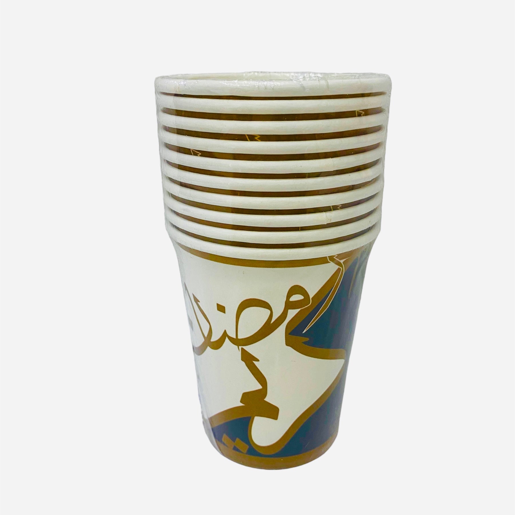 Ramadan  Gold And  Black  Paper  Cups (10 Pcs) - 240 ML