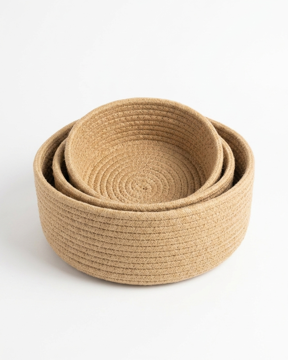 HavenNest Cotton Rope Basket Set (3pcs)