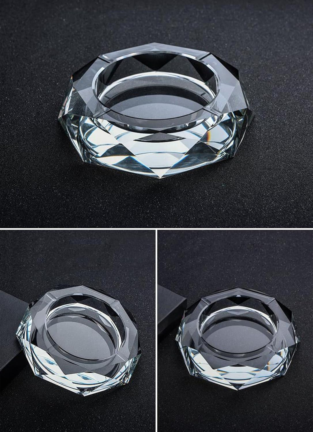 Stylish Crystal Glass Ashtray