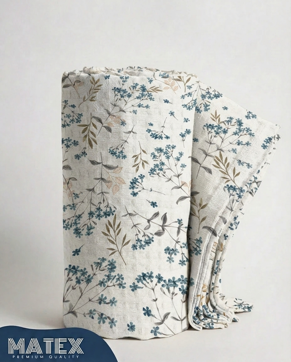 Floral Haven Cotton Piqué Blanket