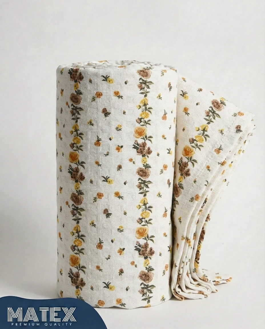 Golden Trellis Cotton Piqué Blanket