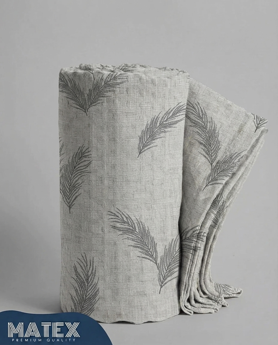 Sage Fern Cotton Piqué Blanket
