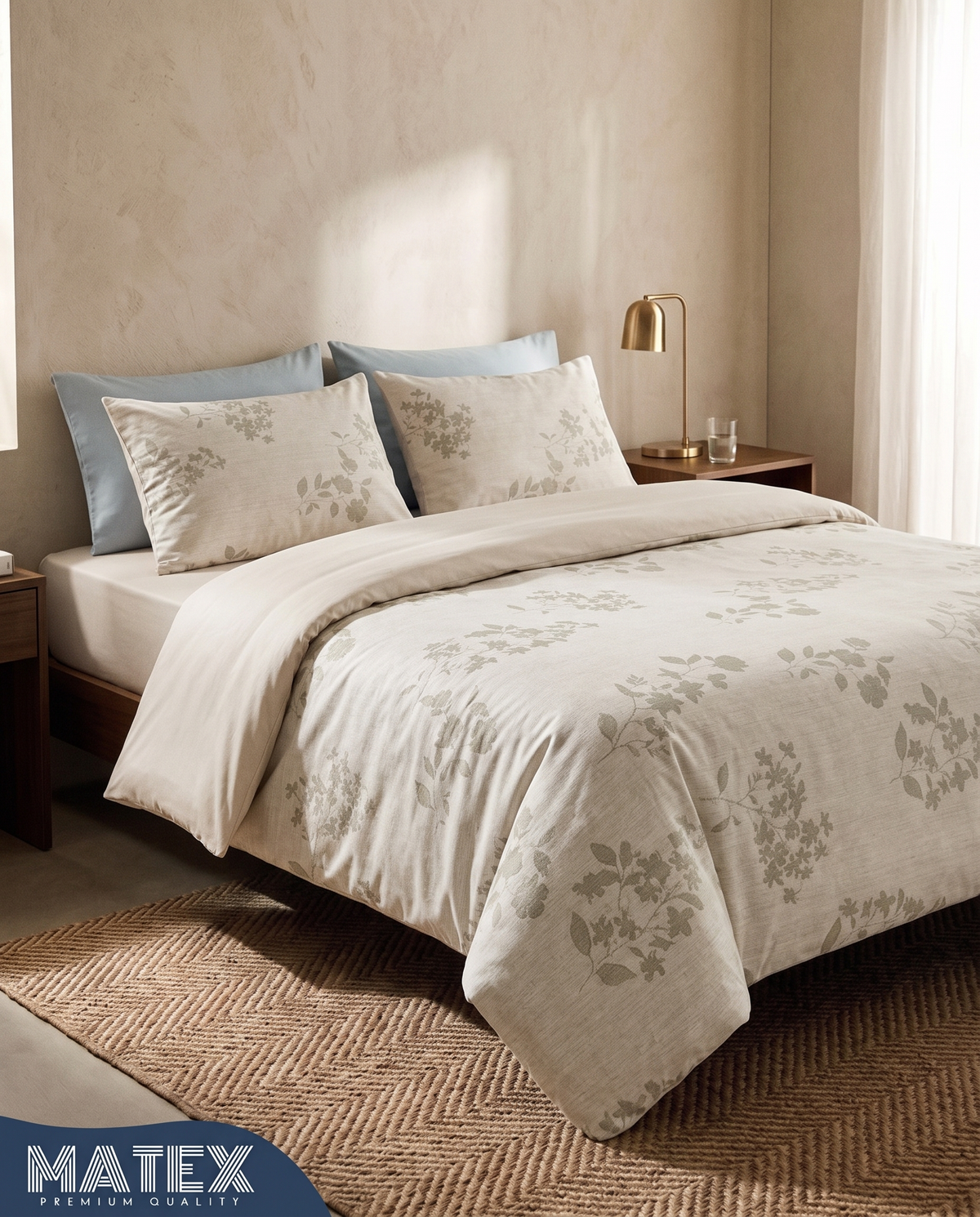 Double Size Ivory Meadow Bed Set (4pcs)