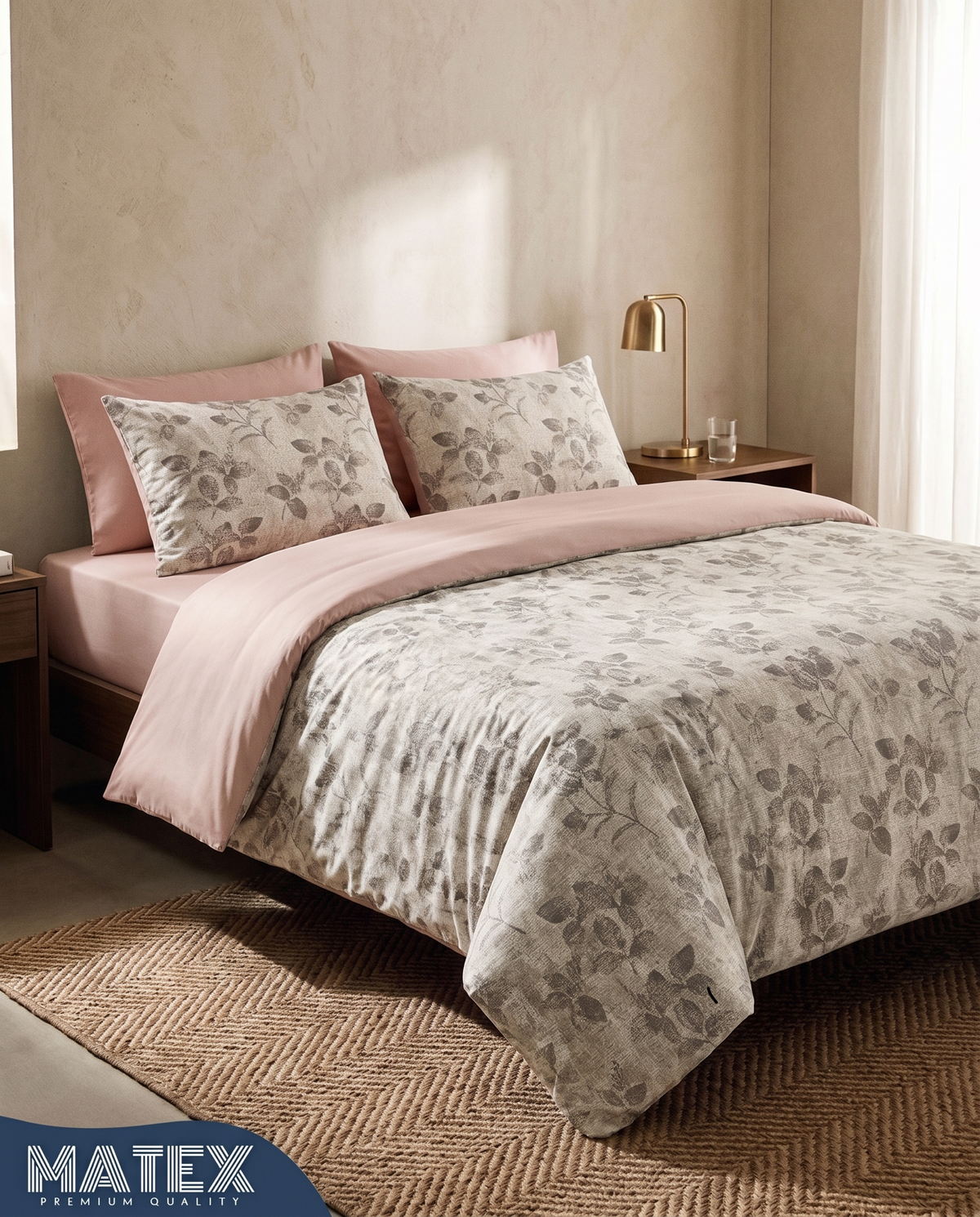 Double Size Linen Grove Bed Set (4pcs)