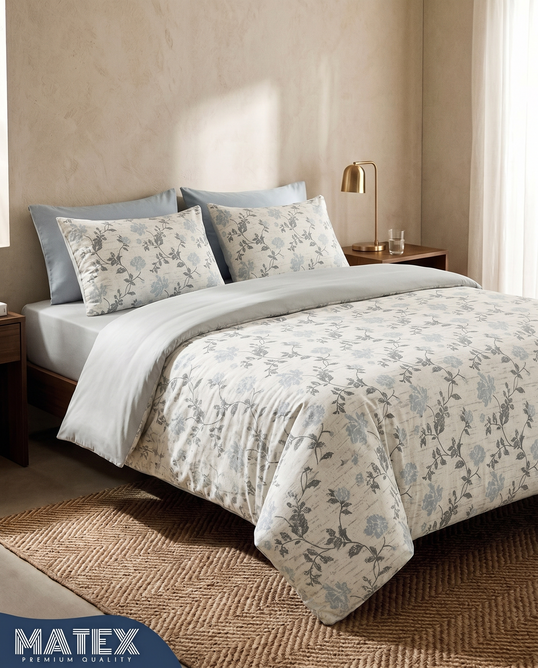 Double Size Bluebell Vine Bed Set (4pcs)