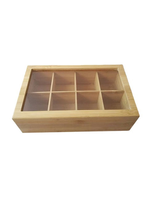 Tea Bag Organizer Bamboo Storage Box With Lid