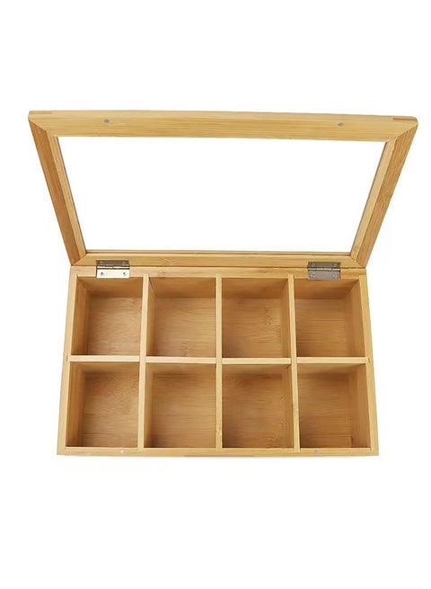 Tea Bag Organizer Bamboo Storage Box With Lid