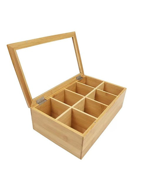 Tea Bag Organizer Bamboo Storage Box With Lid