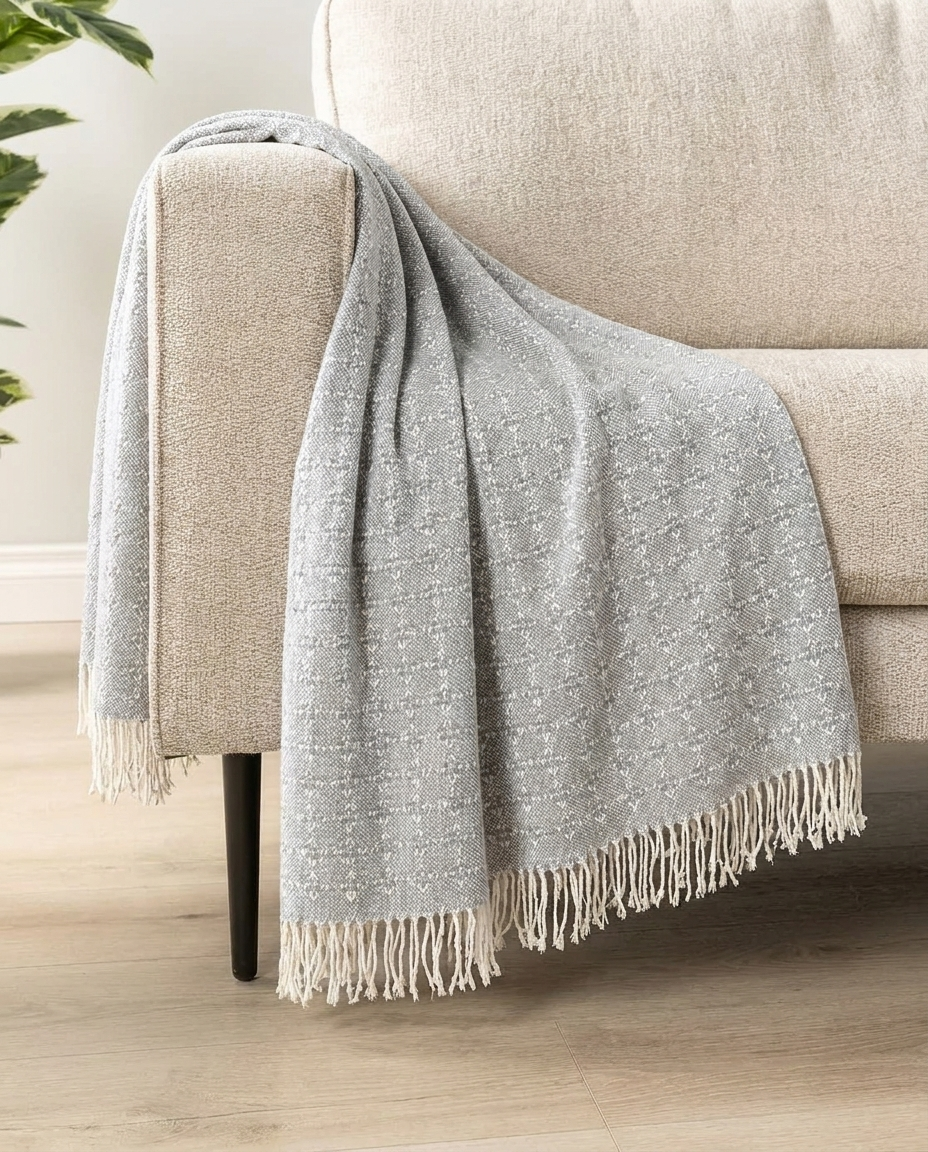 Mist Trellis Throw Blanket