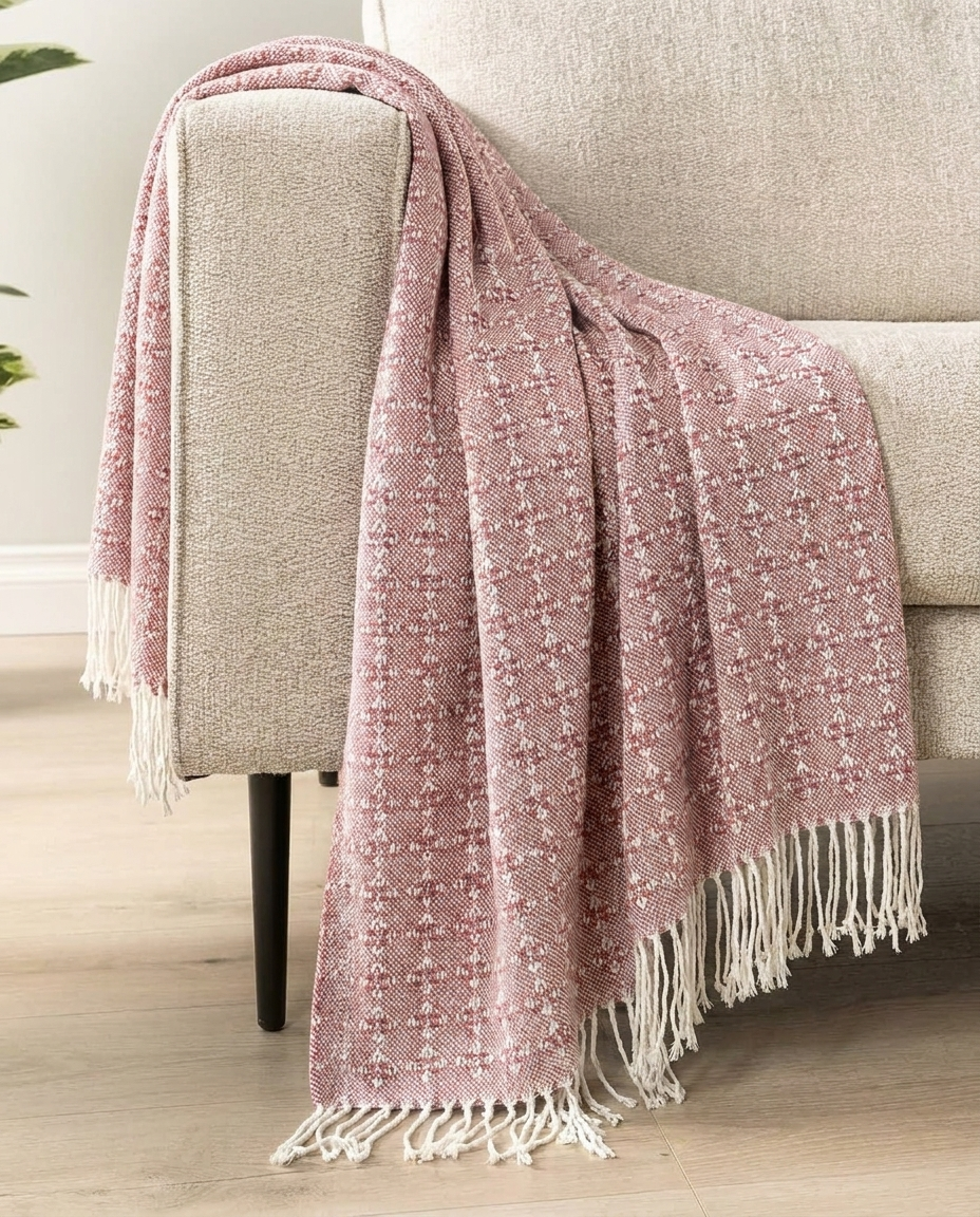 Rosewood Trellis Throw Blanket